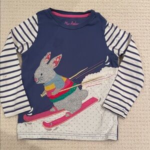 Mini Boden Kids' Navy Bunny Ski Top